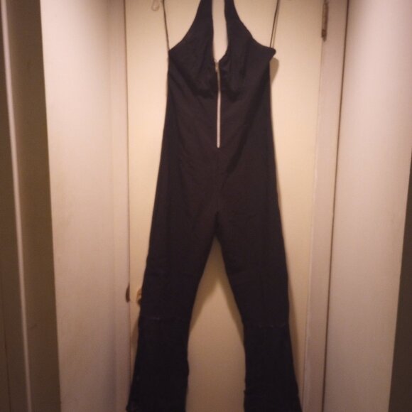 Rag brand vintage blk halter jumpsuit M pre owned! - Picture 1 of 14